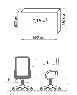 Таблица габаритов кресла и упаковки