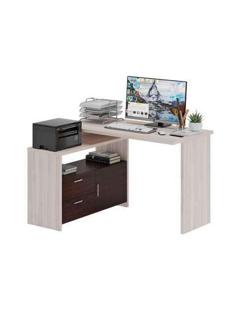 Компьютерный стол Домино Lite СКЛ-Прям130+НКЛ-130 (правый) фото Stolmag