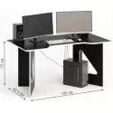 Компьютерный стол СКП-10 GL-10 черный с белым G-Line - 5530 ₽
