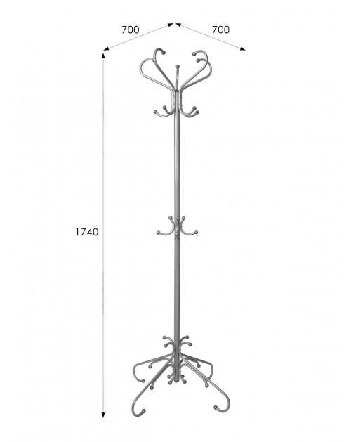 Вешалка напольная М 5 металлик фото Stolmag