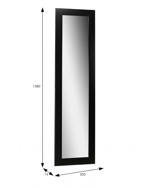 Зеркало настенное BeautyStyle 9 черный 138 см х 35 см фото Stolmag