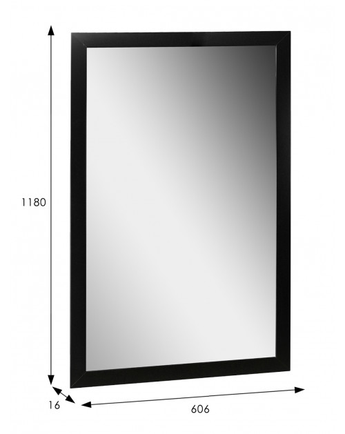 Зеркало настенное BeautyStyle 11 черный 118 см х 60,6 см фото Stolmag