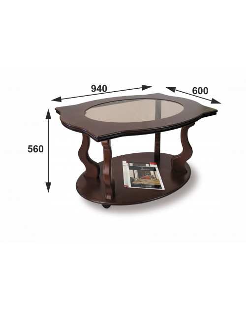 Стол журнальный Берже 3С темно-коричневый Мебелик фото