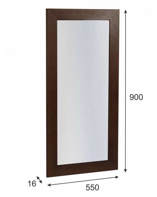 Зеркало навесное Берже 24-90 темно-коричневый 90 см х 55 см Мебелик фото