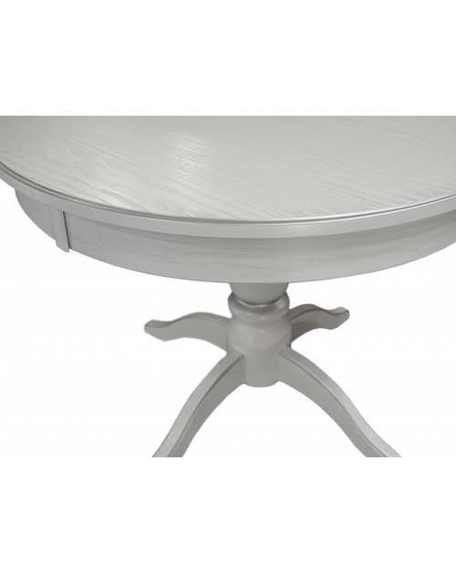Стол обеденный Моро 04 раздвижной белый/серебро 100/140*100 Мебелик фото