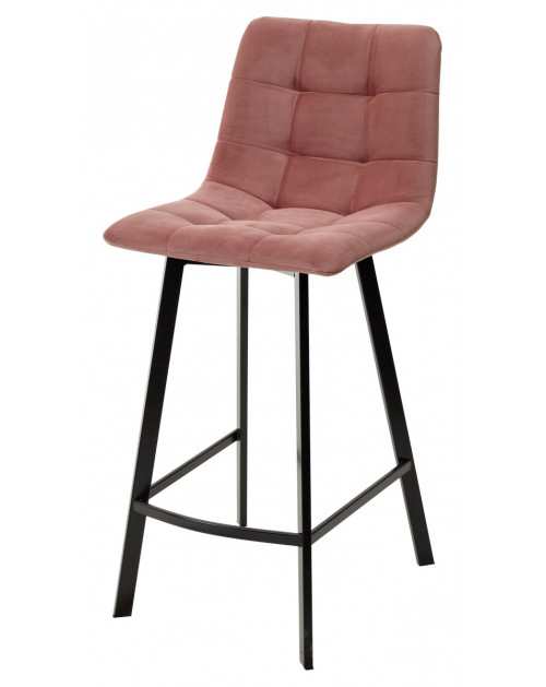Полубарный стул CHILLI-QB SQUARE розовый 15, велюр / черный каркас (H66cm) М-City М-Сити фото