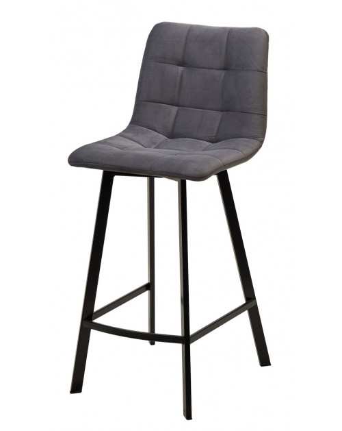 Полубарный стул CHILLI-QB SQUARE серый 27, велюр / черный каркас (H66cm) М-City М-Сити фото