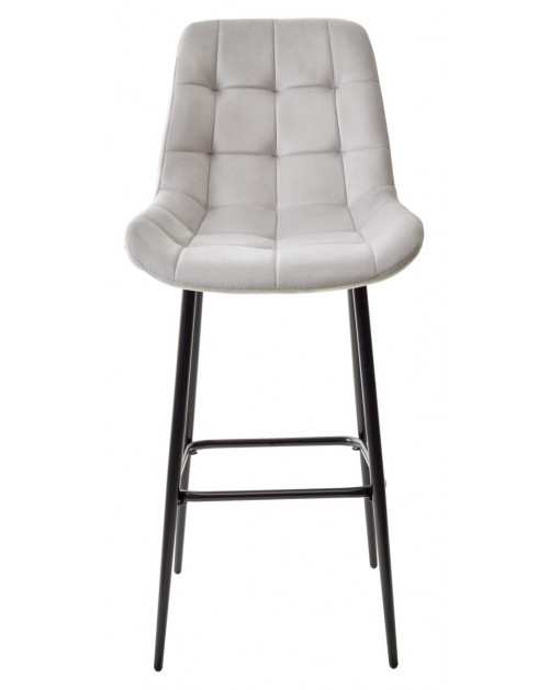 Барный стул ХОФМАН, цвет H-09 Светло-серый, велюр / черный каркас М-City М-Сити фото