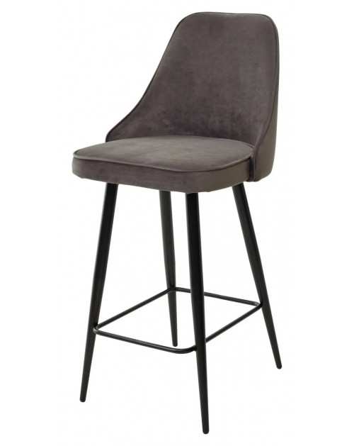 Полубарный стул NEPAL-PB ГРАФИТ 14, велюр/ черный каркас (H68cm) М-City М-Сити фото