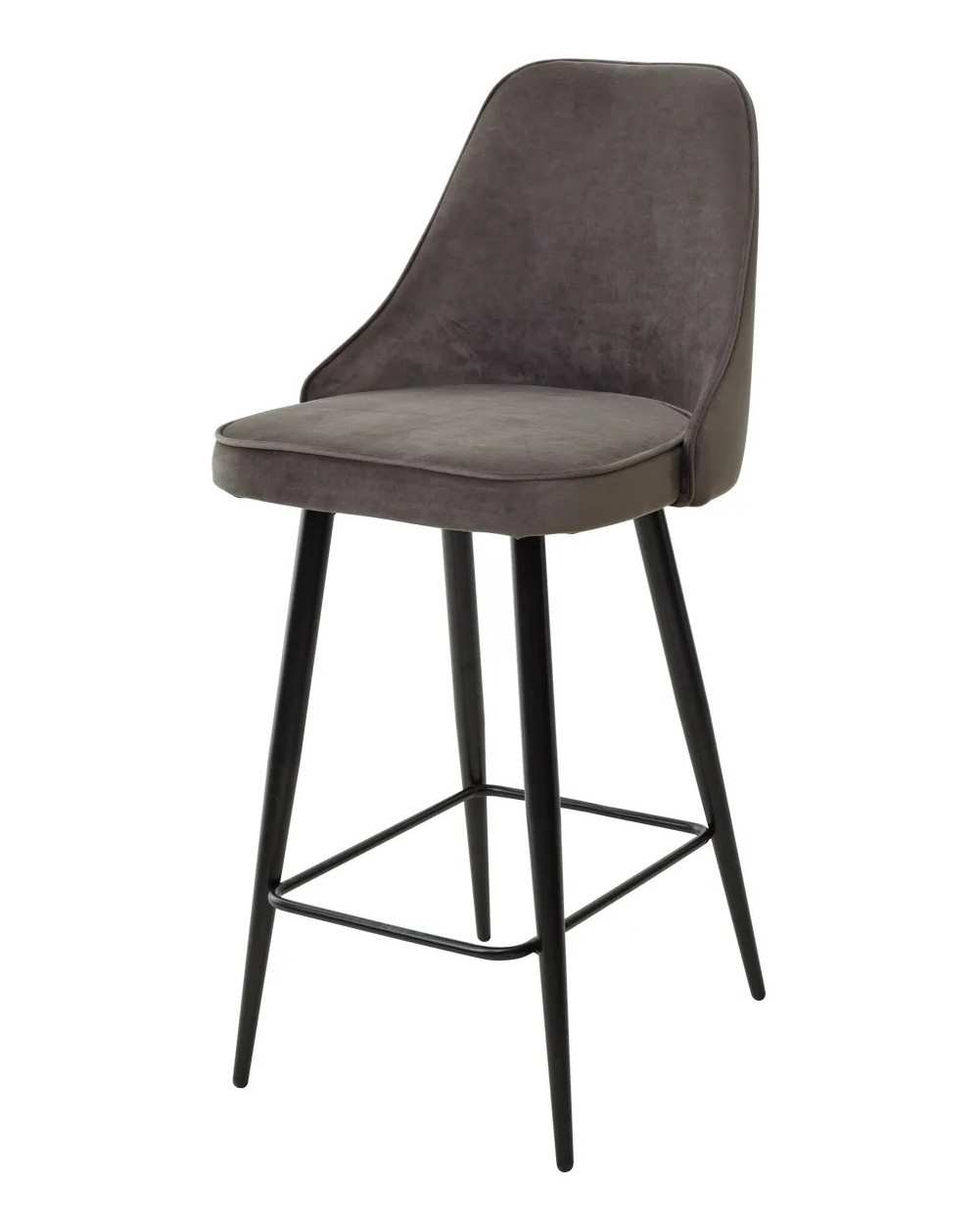 Полубарный стул NEPAL-PB ГРАФИТ 14, велюр/ черный каркас (H68cm) М-City М-Сити фото