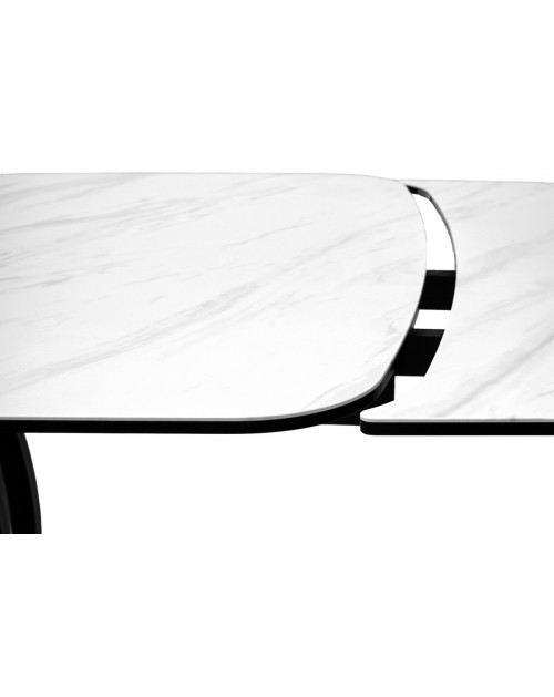 Стол MATERA 160 MARBLES KL-99 Белый мрамор матовый, итальянская керамика/ черный каркас М-City М-Сити фото