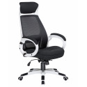 Офисное кресло для руководителей DOBRIN STEVEN WHITE, белый пластик, чёрная ткань Dobrin фото