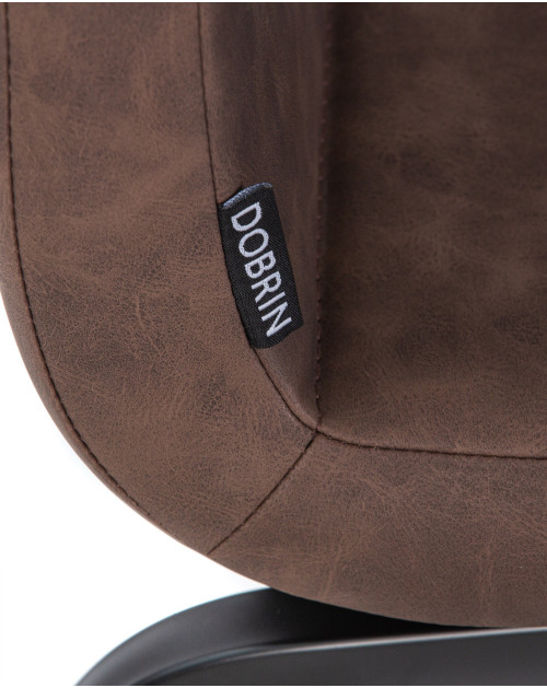 Стул обеденный DOBRIN MARK, черные ножки, коричневая винтажная экокожа (RU-05) Dobrin фото