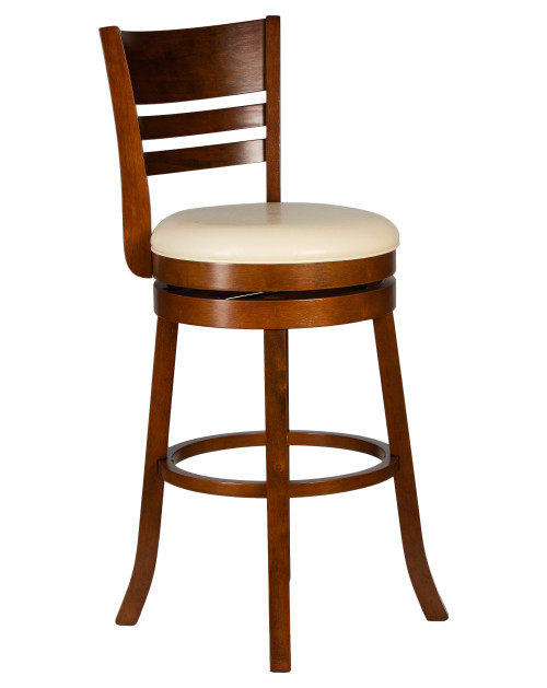 Вращающийся полубарный стул DOBRIN WILLIAM COUNTER, шоколад, кремовый фото Stolmag