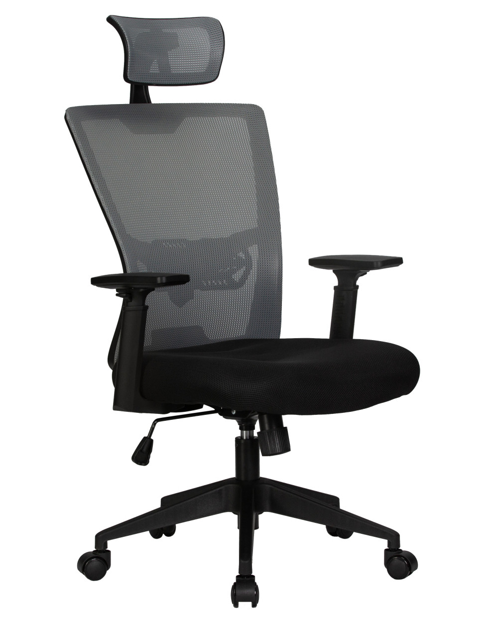 Офисное кресло для персонала DOBRIN NIXON, чёрный, серая сетка Dobrin фото