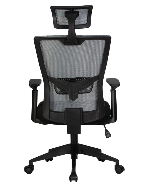 Офисное кресло для персонала DOBRIN NIXON, чёрный, серая сетка Dobrin фото