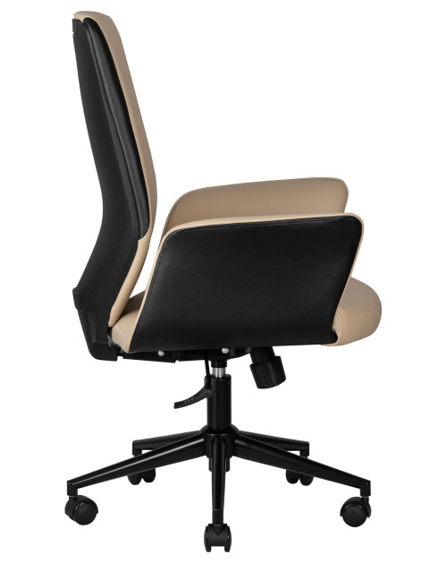 Офисное кресло для руководителей DOBRIN MAXWELL, кремово-черный фото Stolmag