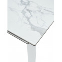 Стол CORNER 120 HIGH GLOSS STATUARIO керамика, стекло/белый каркас фото Stolmag