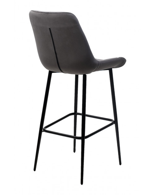 Барный стул ХОФМАН, цвет H-14 Серый, велюр/черный каркас фото Stolmag