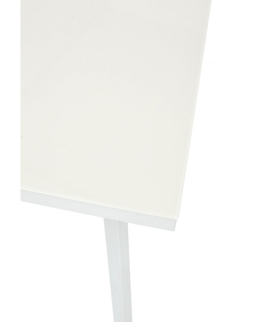 Стол ФИН 120 Латте, стекло/Белый каркас фото Stolmag