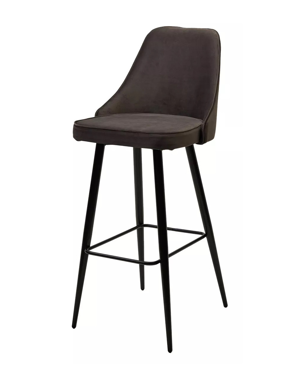 Барный стул NEPAL-BAR ГРАФИТ 14, велюр/черный каркас (H78cm) фото Stolmag