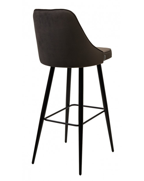 Барный стул NEPAL-BAR ГРАФИТ 14, велюр/черный каркас (H78cm) фото Stolmag