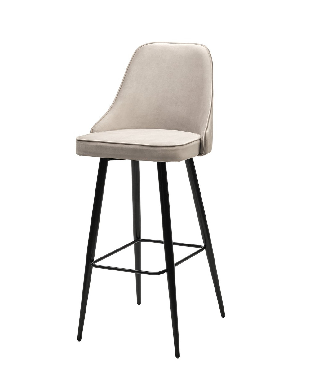 Барный стул NEPAL-BAR ЛАТТЕ 25, велюр/черный каркас (H78cm) фото Stolmag