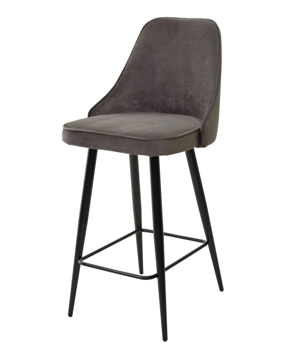 Полубарный стул NEPAL-PB ГРАФИТ 14, велюр/черный каркас (H68cm) фото Stolmag