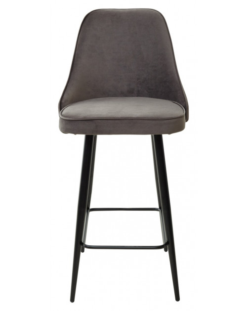 Полубарный стул NEPAL-PB ГРАФИТ 14, велюр/черный каркас (H68cm) фото Stolmag