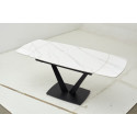Стол ALATRI 120 MATT WHITE MARBLE SOLID CERAMIC/BLACK фото Stolmag