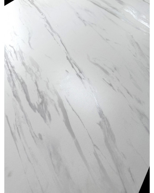 Стол PALERMO 180 KL-99 Белый мрамор матовый, итальянская керамика/черный каркас фото Stolmag