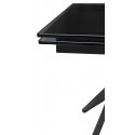 Стол ADRIA 160 SMOKED BLACK GLASS Дымчато-черное стелко/черный каркас фото Stolmag