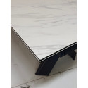 Стол ORISTANO 200 MARBLES KL-99 Белый мрамор матовый, итальянская керамика/черный каркас фото Stolmag