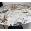Стол TERAMO 135 GLOSS GRAND JADE SOLID CERAMIC, керамика, поворотн.механизм/Черный каркас фото Stolmag