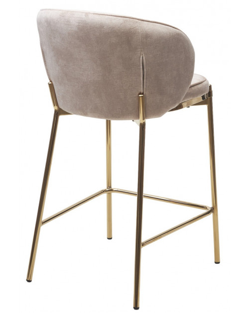 Полубарный стул WENDY VBP-207 античный бежевый, велюр/золотой каркас (H65) фото Stolmag