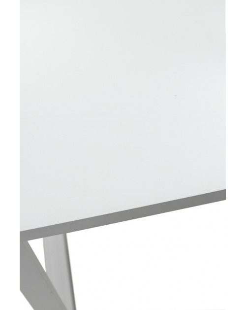 Стол ВИЖН 120 раскладной Белый, стекло/белый каркас фото Stolmag
