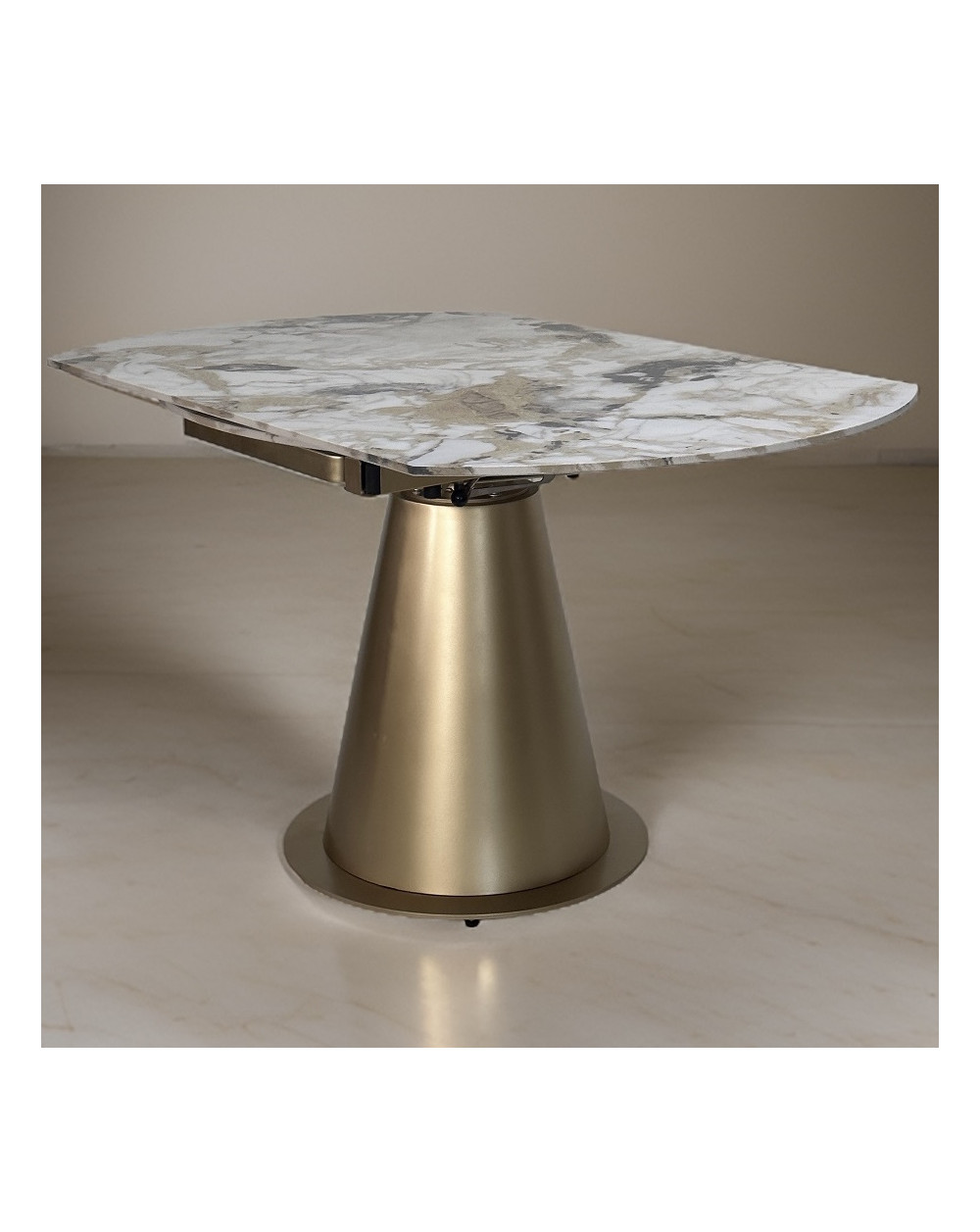 Стол TERAMO 135 GLOSS GRAND JADE SOLID CERAMIC, керамика, поворотн.механизм/Бронзовый фото Stolmag