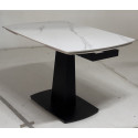 Стол BALDE 120 MATT WHITE MARBLE SOLID CERAMIC/BLACK фото Stolmag
