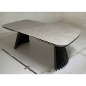 Стол ASTRID 200 TL-102 Бежевый мрамор, испанская керамика/Темно-серый каркас фото Stolmag