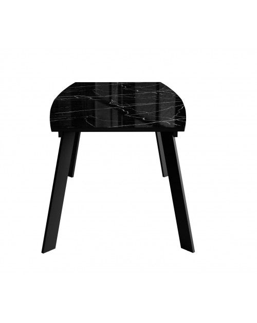 Стол XLS160 мрамор черный глянец/ черный / опоры черные фото Stolmag