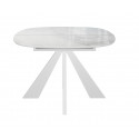 Стол SFK110 стекло белое мрамор глянец/подстолье белое/опоры белые (2 уп.) фото Stolmag