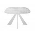 Стол SFK110 стекло белое мрамор глянец/подстолье белое/опоры белые (2 уп.) фото Stolmag