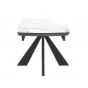 Стол SKU120 Керамика Белый мрамор/подстолье черное/опоры черные фото Stolmag