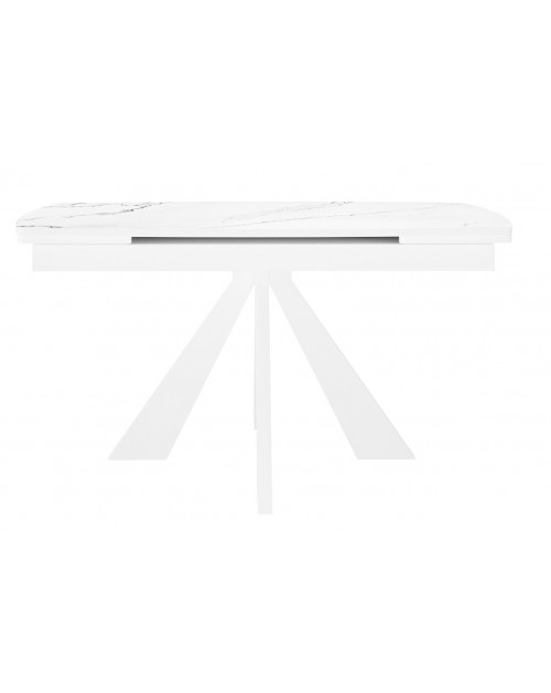 Стол SKU120 Керамика Белый мрамор/подстолье белое/опоры белые фото Stolmag