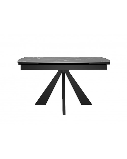 Стол SKU120 Керамика Серый мрамор/подстолье черное/опоры черные фото Stolmag