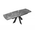 Стол SKU120 Керамика Серый мрамор/подстолье черное/опоры черные фото Stolmag