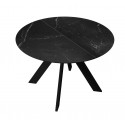 Стол SKC100 d1000 Керамика Черный мрамор/подстолье черное/опоры черные фото Stolmag