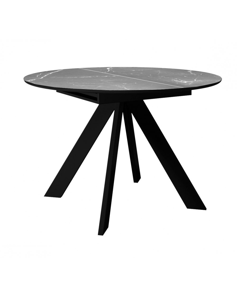 Стол SKC100 d1000 Керамика Серый мрамор/подстолье черное/опоры черные фото Stolmag