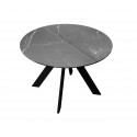 Стол SKC100 d1000 Керамика Серый мрамор/подстолье черное/опоры черные фото Stolmag