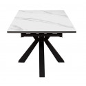 Стол SFE160 Керамика Белый мрамор/подстолье черное/опоры черные (2 уп.) фото Stolmag